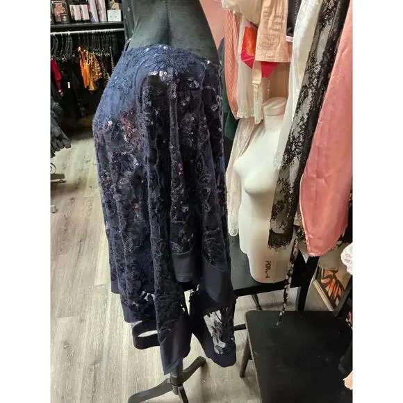 2 PC. NAVY SEQUIN TANK/SHRUG 16W - Picture 3 of 4